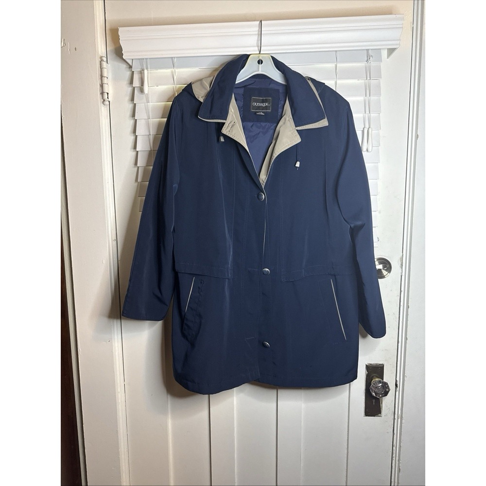 Outbrook Women's Navy Blue Removeable Hooded Jacket Size L Lined